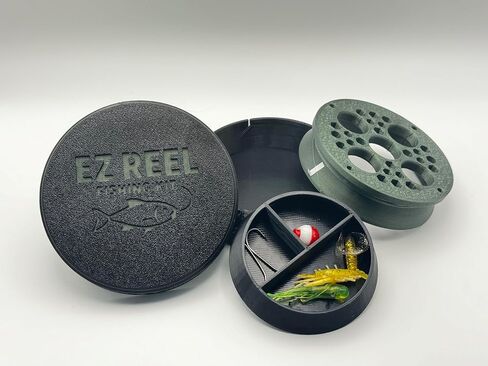 ez reel-frish kit- حجم الجيب- خط اليد- بكرة الصيد | طقم الصيد في نهاية المطاف المدمجة لمشي لمسافات طويلة والبقاء والمغامرة. in Saudi Arabia