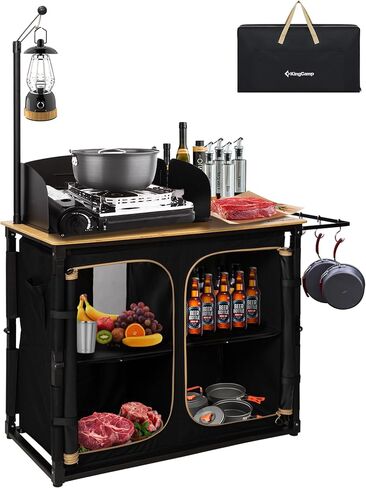 KingCamp Roll up Compact Folding Camping Table, 42.1"× 27.6"× 27.6", Silverblack in Saudi Arabia