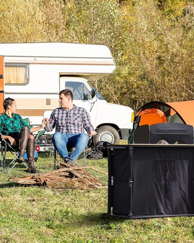 KingCamp Roll up Compact Folding Camping Table, 42.1"× 27.6"× 27.6", Silverblack in Saudi Arabia