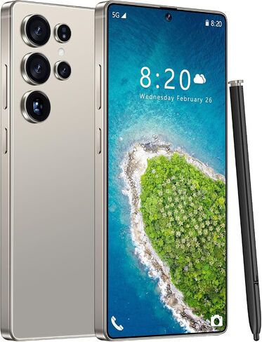 Huness I25 Ultra Unlocked Phone,Built in Pen The Phone,Cell Phone Battery 7000mAh 6.99" HD Screen,Android 14 12+512GB Smartphone,Dual SIM/5G/Face ID/Fingerprint Lock/GPS (Cyan, 12+512) in Kuwait