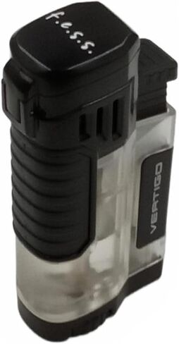 Stinger Quad Torch Lighter with Built-in Punch Cutter – Wind-Resistant, Refillable Butane Lighter for Cigars and More by Lotus Vertigo (Clear) in Kuwait