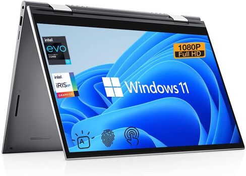 Dell [Windows 11 Home 2022 Inspiron 5000 2-in-1 Laptop ، 14 "عرض FHD Touch ، Intel Core I7-1165G7 ، RAM 16GB ، 1 تيرابايت SSD ، HDMI ، النوع C ، Wi-Fi 6 ، كاميرا الويب ، KB ، قارئ FP ، Silver ، Silver in Kuwait