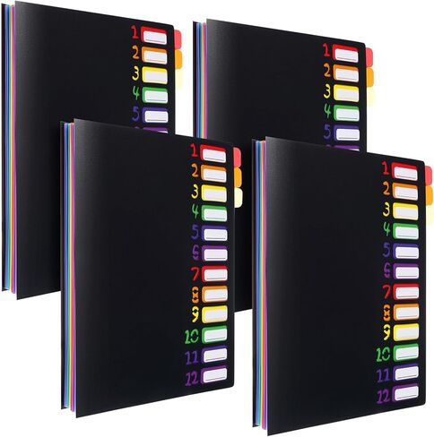 Shappy 12 Pocket Expanding File Folder with Rainbow File Folders Organizer Multicolored Pockets A4 Size Document Organizer for Students Offices(A4/Letter Size) in Saudi Arabia