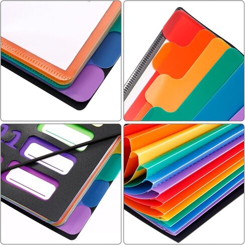 Shappy 12 Pocket Expanding File Folder with Rainbow File Folders Organizer Multicolored Pockets A4 Size Document Organizer for Students Offices(A4/Letter Size) in Saudi Arabia