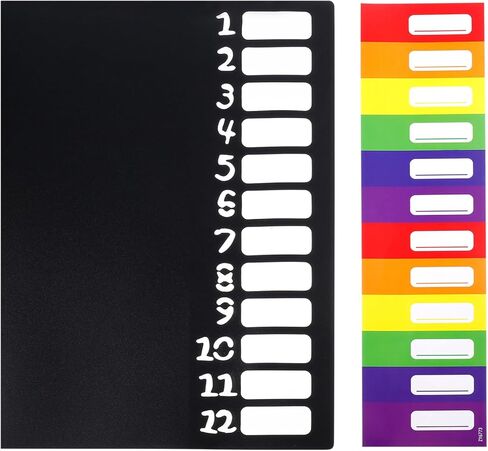 Shappy 12 Pocket Expanding File Folder with Rainbow File Folders Organizer Multicolored Pockets A4 Size Document Organizer for Students Offices(A4/Letter Size) in Saudi Arabia