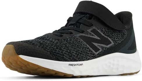 حذاء جري New Balance Fresh Foam Arishi V4 بنجي مع حزام علوي، أسود/أزرق عقيقي/برتقالي حارق، مقاس 2.5 × عرض أمريكي للجنسين للأطفال الصغار in Saudi Arabia