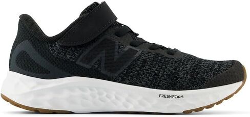 حذاء جري New Balance Fresh Foam Arishi V4 بنجي مع حزام علوي، أسود/أزرق عقيقي/برتقالي حارق، مقاس 2.5 × عرض أمريكي للجنسين للأطفال الصغار in Saudi Arabia