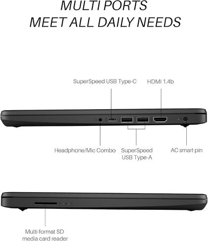 HP 14 "Ultral Light Labtops ، Intel Celeron N4120 ، ذاكرة وصول عشوائي 16 جيجا بايت ، تخزين 384 جيجابايت (128 جيجا بايت EMMC+256 جيجا بايت Micro SD) ، مع ترخيص عمر Office و Windows 11 Pro ، Long Battery ، Wi-Fi ، MicroSD ، HDMI ، Rose Gold ، Rose Gold in Saudi Arabia