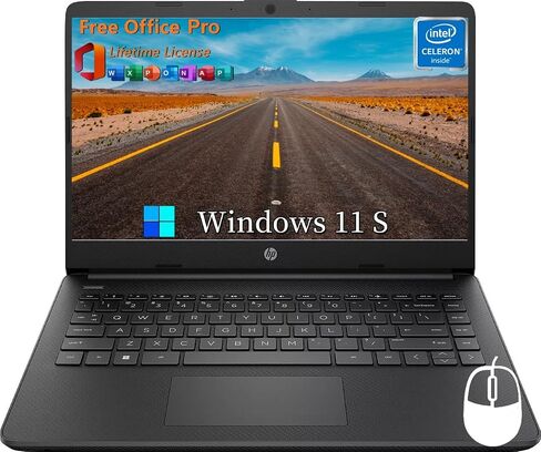 HP 14 "Ultral Light Labtops ، Intel Celeron N4120 ، ذاكرة وصول عشوائي 16 جيجا بايت ، تخزين 384 جيجابايت (128 جيجا بايت EMMC+256 جيجا بايت Micro SD) ، مع ترخيص عمر Office و Windows 11 Pro ، Long Battery ، Wi-Fi ، MicroSD ، HDMI ، Rose Gold ، Rose Gold in Saudi Arabia