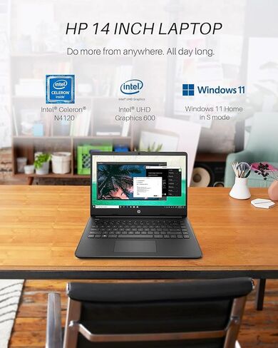 HP 14 "Ultral Light Labtops ، Intel Celeron N4120 ، ذاكرة وصول عشوائي 16 جيجا بايت ، تخزين 384 جيجابايت (128 جيجا بايت EMMC+256 جيجا بايت Micro SD) ، مع ترخيص عمر Office و Windows 11 Pro ، Long Battery ، Wi-Fi ، MicroSD ، HDMI ، Rose Gold ، Rose Gold in Saudi Arabia