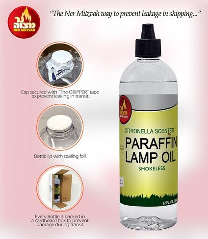 Ner Mitzvah Citronella Scented Lamp Oil, 1 Gallon - Smokeless and Odorless Insect and Mosquito Repellent Paraffin Lamp Oil for Indoor and Outdoor Lanterns, Torches, Oil Candle in Saudi Arabia