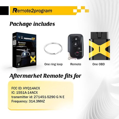 Simple and Safe Self Programming Car Key Keyless Entry Smart Replacement for Toyota/Lexcus with FCC: HYQ14ACX 5290 Board/DIY Pairing in Kuwait