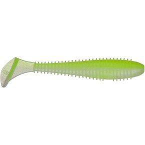Keitech Fat Swing Impact Saltwater 3.8 inch Paddle Tail Swimbait - Chartreuse Back Pearl