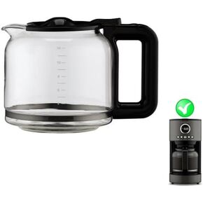 Carafe Replacement for the Cuisinart 12-Cup Glass Coffee Carafe Model DCC-1220BKSWM ONLY - Black Handle/Lid