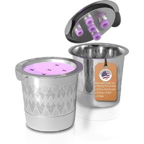 أكواب K القابلة لإعادة الاستخدام لـ Keurig - كوب K من الفولاذ المقاوم للصدأ قابلة لإعادة الملء لـ Keurig K Supreme و K -Duo Gen 2 و K Slim Coffee Makers ، KCUPs المعدنية القابلة لإعادة الاستخدام بواسطة PureHQ - Filter Multistream Coffee Filter (2 عبوة)