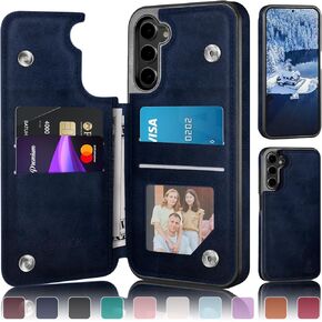 Designed for Samsung Galaxy S23 Case Wallet with Card Holder, [Magnetic Clasp Cover] [RFID Blocking Leather Protection] Shockproof Women Men Cases for Samsung S23 Light Brown