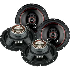 2 أزواج Audiopipe CSL-1623ar 6.5 بوصة 330 واط كحد أقصى Power Tri محوري مكبر صوت مع مقاومة 4 أوم ومدى تردد 70 إلى 21 كيلو هرتز