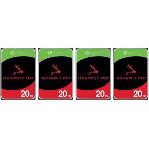 Seagate Ironwolf Pro Sata III 3.5 "محرك أقراص صلبة داخلي NAS ، 7200 دورة في الدقيقة - 20 تيرابايت ، 4 عبوات