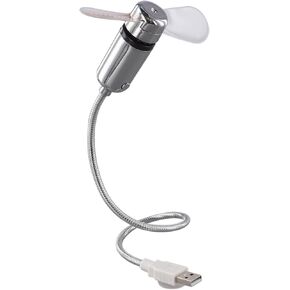 مروحة سطح المكتب USB مع عرض الساعة الرقمية LED شاشة درجة الحرارة في الوقت الحقيقي مرنة قابلة للتعديل مرنة على سبيل المثال للكمبيوتر المكتب المحمول كمبيوتر محمول التبريد المحمول.