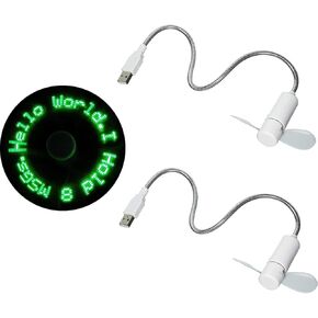 مجموعات Powertrc 2 من مروحة الرسائل القابلة للبرمجة LED مع رسم مخصص - مدعوم من USB (LED الأخضر)