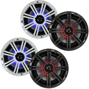 KICKER 8 Inch KM-Series Marine Speakers 41KM84LCW Bundle