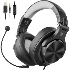 OneOdio USB Wired Headphones with Microphone - PC Headset with Boom Mic for Video Over Ear Computer Headset with in-Line Control Volume Mute for Laptop Office Zoom Call Skype