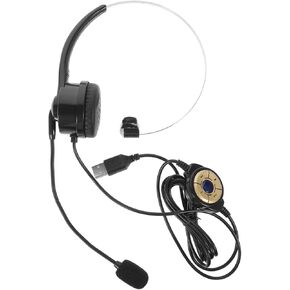 Wired Mono Headset with Microphone for Online Courses Comfortable Skin Feel Durable Design for Call Centers and Conference Calls Compatible with Laptop and Mobile