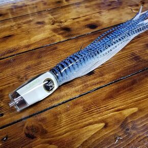 Super Glow #50 Typhoon 15" Blue Mackerel Marlin & Bigeye Tuna Trolling Lure Made in The USA. (Un-Rigged)