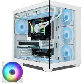 Vetroo AL900 ATX PC Case Customization ARGB & PWM Fanswith 270° Full View Tempered Glass, upports 360mm Radiator & 10 Fans, Type-C Ready, for 40 Series GPUs-White