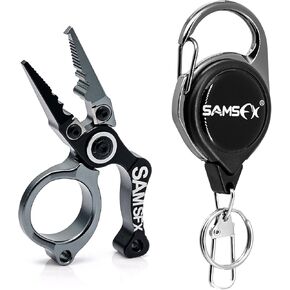 Samsfx 3.3 بوصة الصيد المياه المالحة ، كماشة صيد الفولاذ المقاوم للصدأ مع حلقة مقسمة ، مزيل خطاف الأسماك ، قطع كربيد التنغستن ، وصول الصيد للرجال