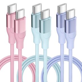 SGIN USB C Charger Cable [3 Pack, 6FT], 60W Type C Charger Cable Fast Charging, USB C to USB C Cable Compatible with iPhone 15/15 pro, MacBook Pro, iPad, Samsung Galaxy S23, for Home and Daily Use