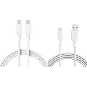 Anker USB C Cable, 310 USB C to USB C Cable (3 ft) & Powerline II Lightning Cable