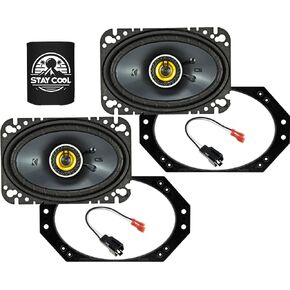 KICKER Speakers 4X6 inch for Jeep Wrangler 1997-2006 Upgrade Kit - Pair of CS Series with Adapters and Harness, Car Audio Front Dash Speaker DSC460, 43DSC4604