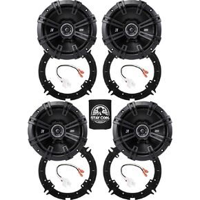 مكبرات الصوت Kicker 6.5 بوصة لـ Hyundai Elantra 2011-2016 مجموعة ترقية - 4 حزمة من سلسلة DS مع المحولات والاسترداد ، Coxaxial 6 1/2 Audio Audio Mount and Beal Door Speaker DSC650 ، 43DSC6504