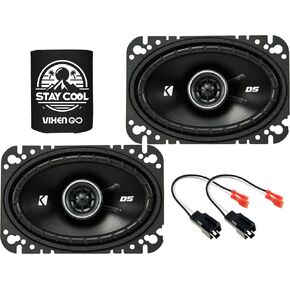KICKER Speakers 4X6 inch for Jeep Wrangler 1997-2006 Upgrade Kit - Pair of DS Series with Harness, Coaxial Car Audio Front Dash Speaker DSC460, 43DSC4604