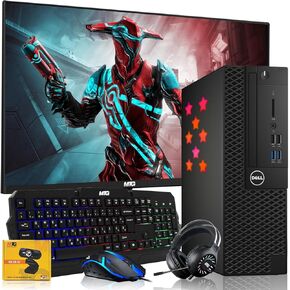 Dell Desktop PC Gaming Bundle - Core i7, 16GB RAM, 1TB SSD, GT 1030, RGB Keyboard with AI-Enhanced Copilot Key and Mouse, RGB Headphone, Webcam, Wi-Fi, Win 11 Pro (Renewed)