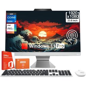 ASUS All-in-One Desktop Computer, Intel 10-Core i5-1235U, 23.8" FHD IPS Touchscreen, Intel Iris Xe Graphics, 16 GB DDR4, 1 TB SSD, Bluetooth 5.3, Windows 11 Pro, Office Lifetime, w/RH-Accessories