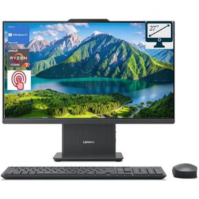 LENOVO 2025 IdeaCentre Business All-in-One, 27" FHD Touchscreen, 100Hz,Anti-Glare, AMD Ryzen 7 7735HS, 32GB DDR5 RAM, 2TB SSD, Wireless KB & Mouse, RJ-45, Wi-Fi 6, W11 Home, Grey