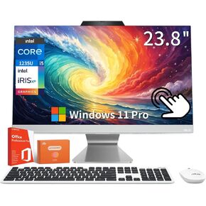 Asus All in One Desktop Computer ، 23.8 "IPS FHD Touchscreen ، Intel 10-Core I5-1235U (تصل إلى 4.4 جيجا هرتز)