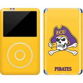 Skinit MECAL MP3 Player Skin متوافق مع iPod Classic (6th Gen) 80GB - College College College ECU Pirates Design Yellow