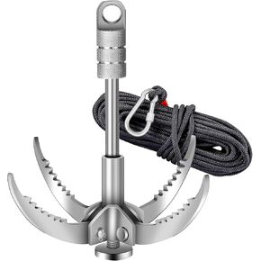 JWWYJ Grappling Hooks - BELSONA Survival Claw Multifunctional Stainless Steel Hook with 20M(64ft) Static Rock Nylon Rope in Saudi Arabia