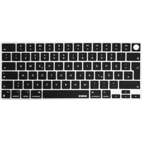 XSKN German Language EU UK Version Keyboard Silicone Skin Cover Fits for Apple Since 2021 Released MacBook Air MacBook Pro 13.6 15.3 14.2 16.2 Inch with M1 M2 M3 M4 Chip and Touch ID