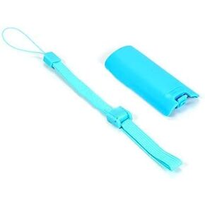 1 Pcs Battery Door Lid Cover Back Cover Pack Case Shell 1 Pcs Hand Strap Lanyard for Nintendo Wii Remote Controller Replacement (Blue)