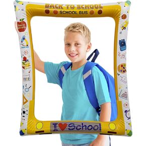 Back to School ‌Inflatable Selfie Photo Booth Welcome First Day of School Selfie Photo Props for Classroom Photo Decorations