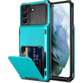 Vofolen for Galaxy S21 Plus Case Wallet حامل بطاقة الائتمان ذات 4 بطاقة غطاء معرف الظهر الخلف الجيب المخفي طبقة مزدوجة الواقية الواقية من القشرة الصلبة الصدفة الصدفة Samsung S21+ S21 Plus 6.7 Purple