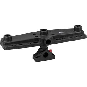 QualyQualy Triple Rod Holder Board for Boat, Kayak Rod Holders Mount 360° Rotation with Post Bracket and Deck/Side Mount for Canoe, Jon Boat Accessories, Durable UV-Resistant Engineering Nylon