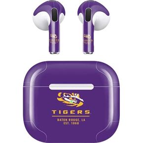 Skinit Decal Audio Skin Compatible with Apple AirPods (3rd Gen 2021) - Officially Licensed LSU Tigers Baton Rouge Design