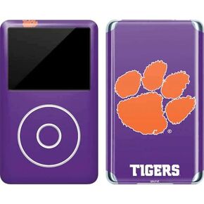 Skinit Decal MP3 Player Skin Compatible with iPod Classic (6th Gen) 80GB - Officially Licensed College Clemson Tiger Print Purple Design