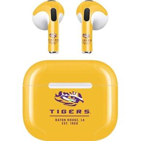 Skinit Skinit Audio Audio Skin متوافق مع Apple Airpods (3rd Gen 2021) - LSU Tigers المرخص رسميًا Baton Rouge Design