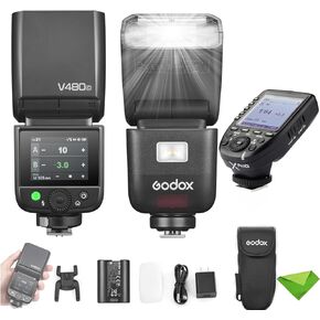 Godox V480 O V480-O TTL Flash لكاميرات Olympus Panasonic W/Xpro O Trigger ، GN50 1/8000 HSS ، وقت إعادة تدوير 1.7S ، 2.4 جرام لاسلكي ، مصباح النمذجة المدمجة ، بطارية Li-ion شاشة السرعة.
